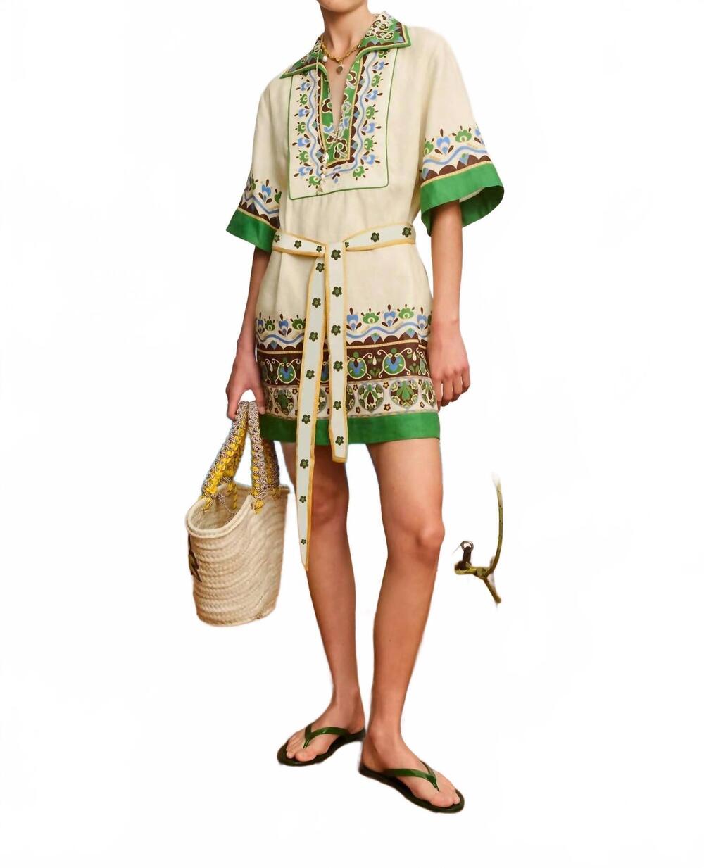NEW ALEMAIS bridgette mini shirtdress in cream
